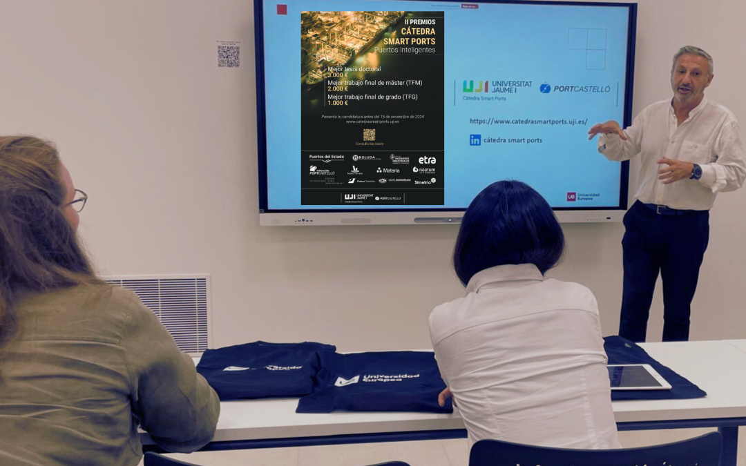 La Cátedra Smart Ports expone los retos del sector portuario en el Máster de Derecho Marítimo y Gestión Portuaria de la Universidad Europea de Valencia